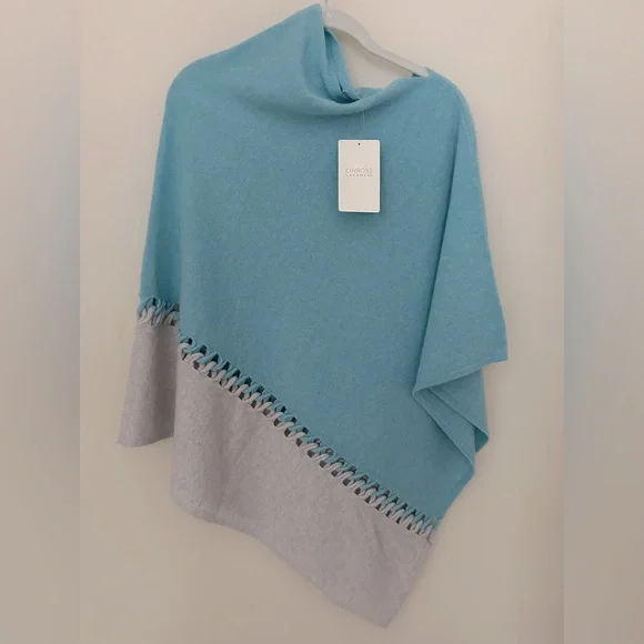 NWT Kinross Cashmere Twist Stitch Poncho - Picture 1 of 6